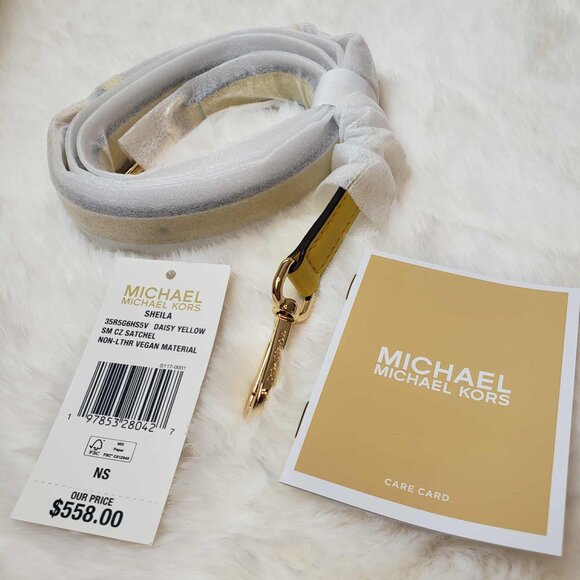 💛NEW Michael Kors SHEILA Small CZ Quilted Vegan Satchel Crossbody Handbag Purse - Picture 5 of 16